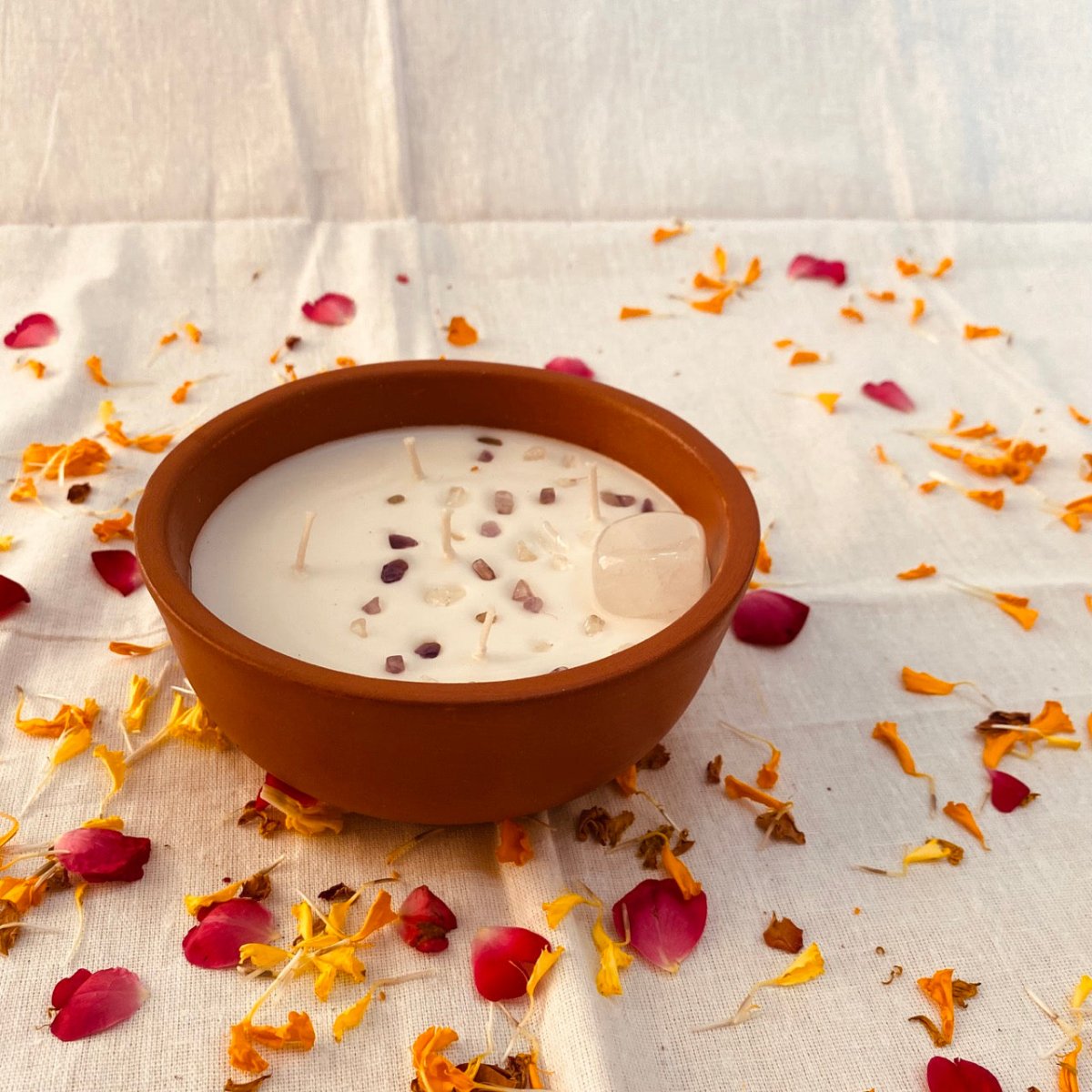 Vrindavani Indoor Outdoor Candles | Citronella and Basil l 2 Sizes – Outdoor Candles by Pravaah India available on Brown Living™. 5 Wick . SKU: CAN006_B5_BL. Img 2.