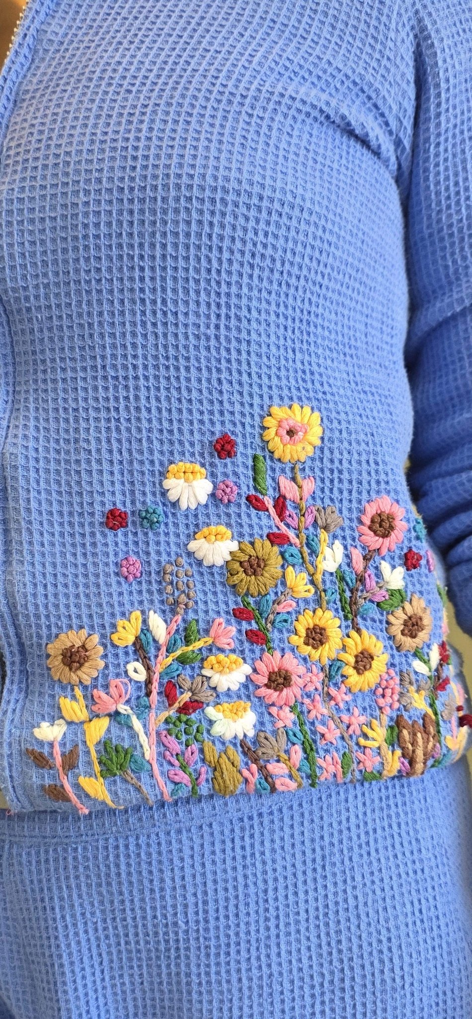 Waffle And Flowers Organic Cotton Hand Embroidered Co - ord Set – Womens Jumpsuit on Brown Living™. SKU: WFCM. Img 3.