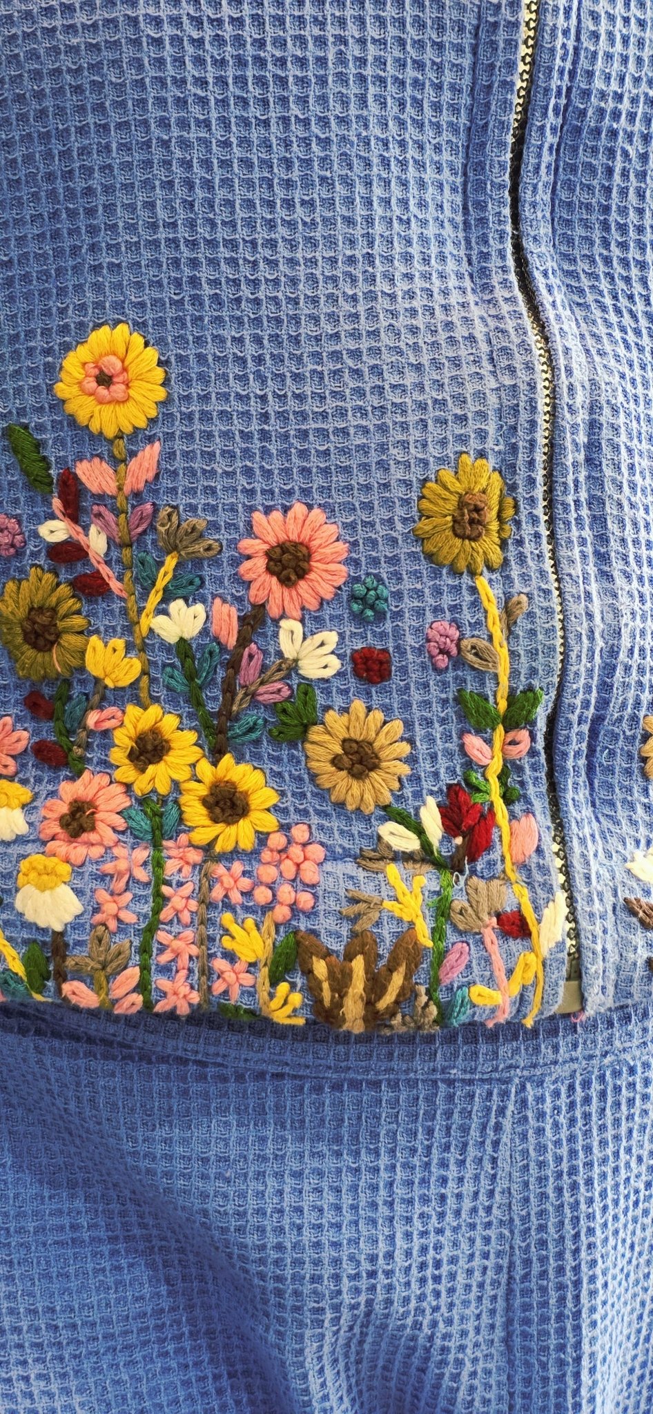 Waffle And Flowers Organic Cotton Hand Embroidered Co - ord Set – Womens Jumpsuit on Brown Living™. SKU: WFCM. Img 2.