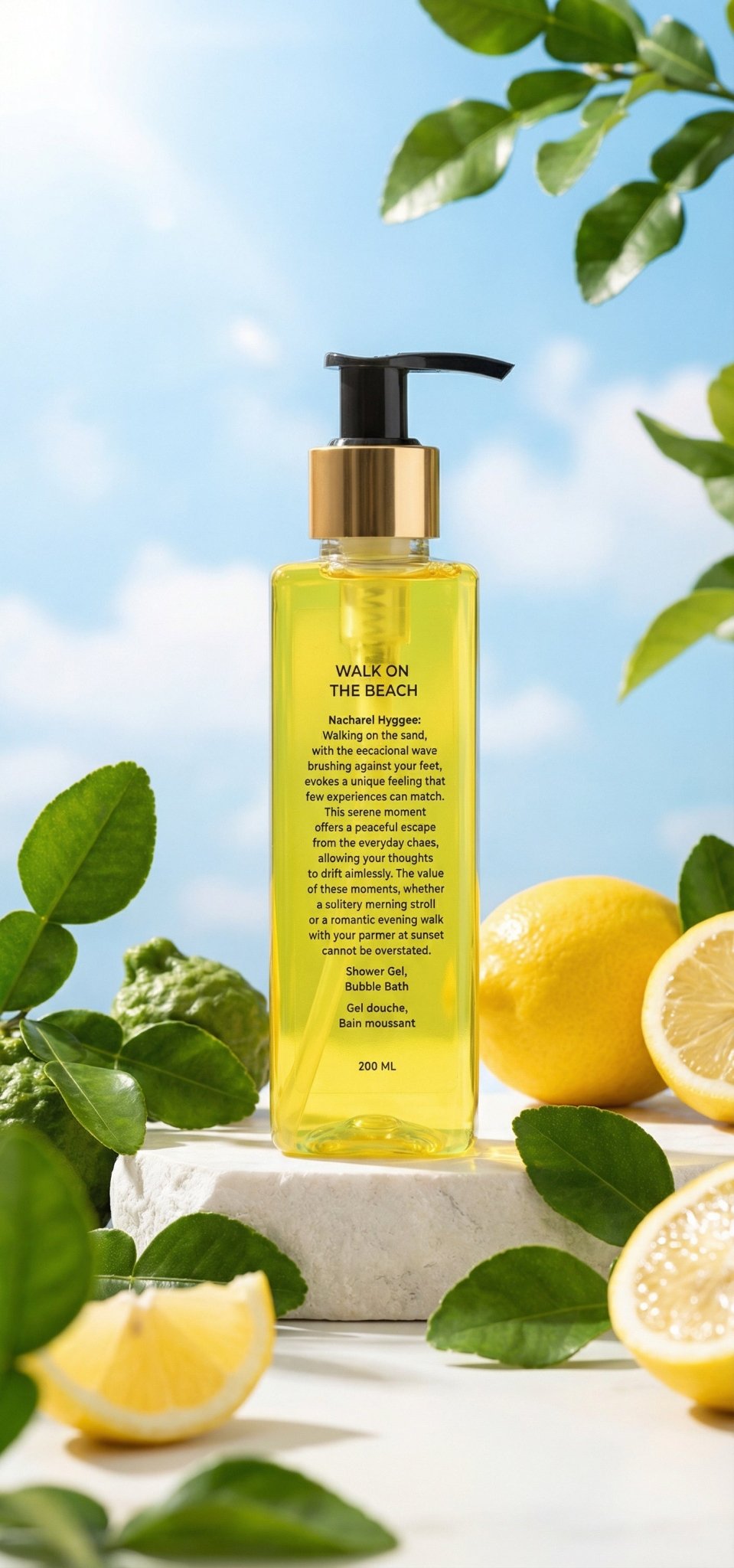 Walk On The Beach Shower Gel Refreshing Ocean Body Wash - 200ml – Body Wash on Brown Living™. SKU: NCH023. Img 1.