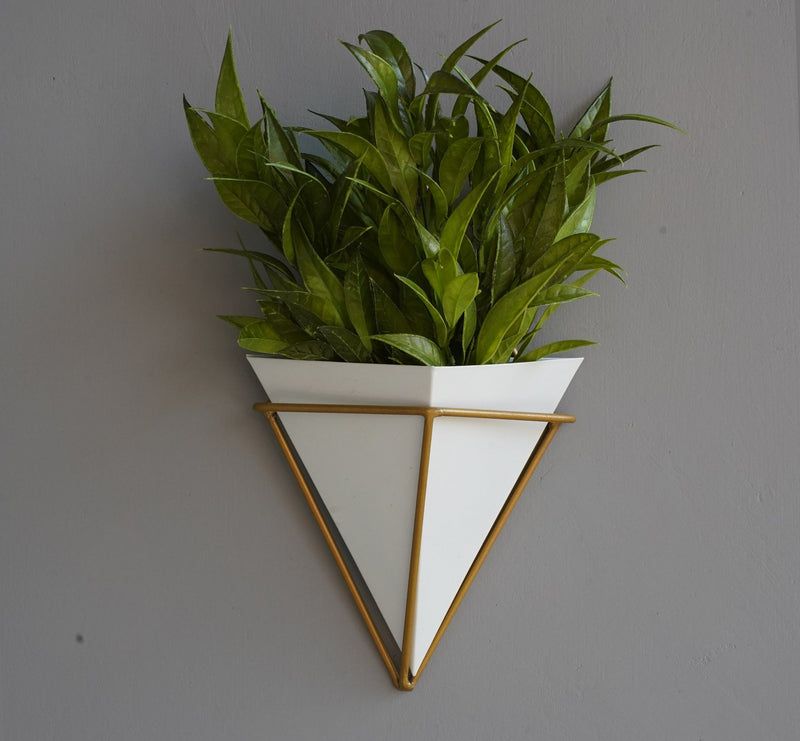 Wall Hanging Pots for Plants(White Pyramid, Black Pyramid - Pack 2) | Verified Sustainable Pots & Planters on Brown Living™