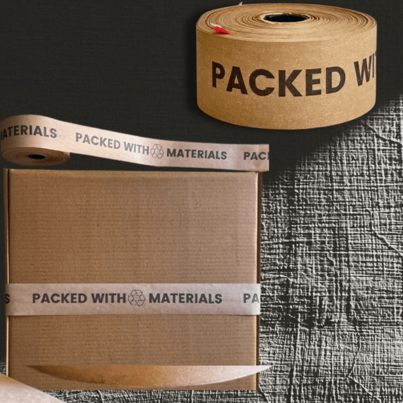 Water - Activated Kraft Paper Tape with Spray Bottle – Packing Tape on Brown Living™. SKU: MO-17. Img 3.
