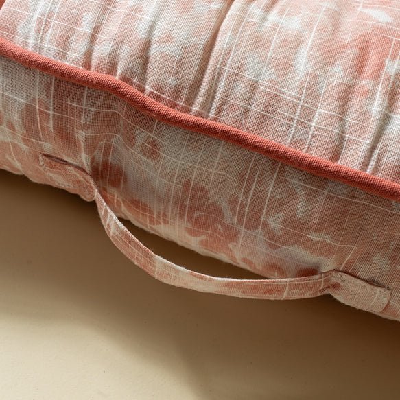 Water Color Pink Floor Cushion 50 X 50 Cm | Verified Sustainable by Brown Living™