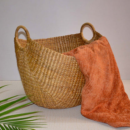 Water Hyacinth Laundry & Storage Basket – Baskets & Boxes by DHARINI available on Brown Living™. Large . SKU: WHLBAS020A. Img 7.
