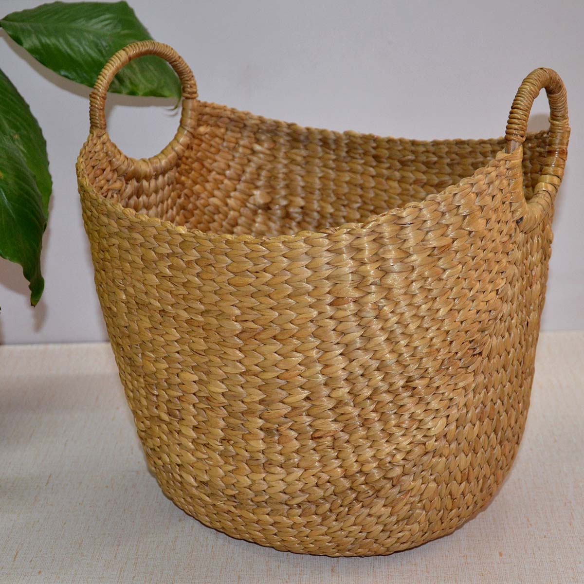 Water Hyacinth Laundry & Storage Basket – Baskets & Boxes by DHARINI available on Brown Living™. Small . SKU: WHLBAS010A. Img 2.