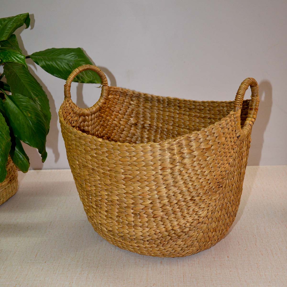 Water Hyacinth Laundry & Storage Basket – Baskets & Boxes by DHARINI available on Brown Living™. Small . SKU: WHLBAS010A. Img 3.
