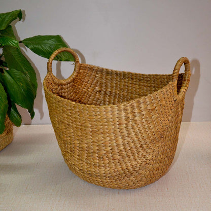 Water Hyacinth Laundry & Storage Basket – Baskets & Boxes by DHARINI available on Brown Living™. Small . SKU: WHLBAS010A. Img 3.