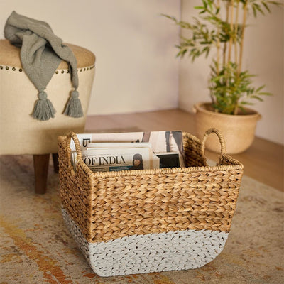 Water Hyacinth Morbi Handwoven Storage Basket – Home Decor on Brown Living™. SKU: Morbibasket. Img 1.