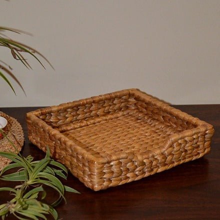 Water Hyacinth Napkin Holder – Baskets & Boxes on Brown Living™. SKU: WHNHOL006A. Img 1.