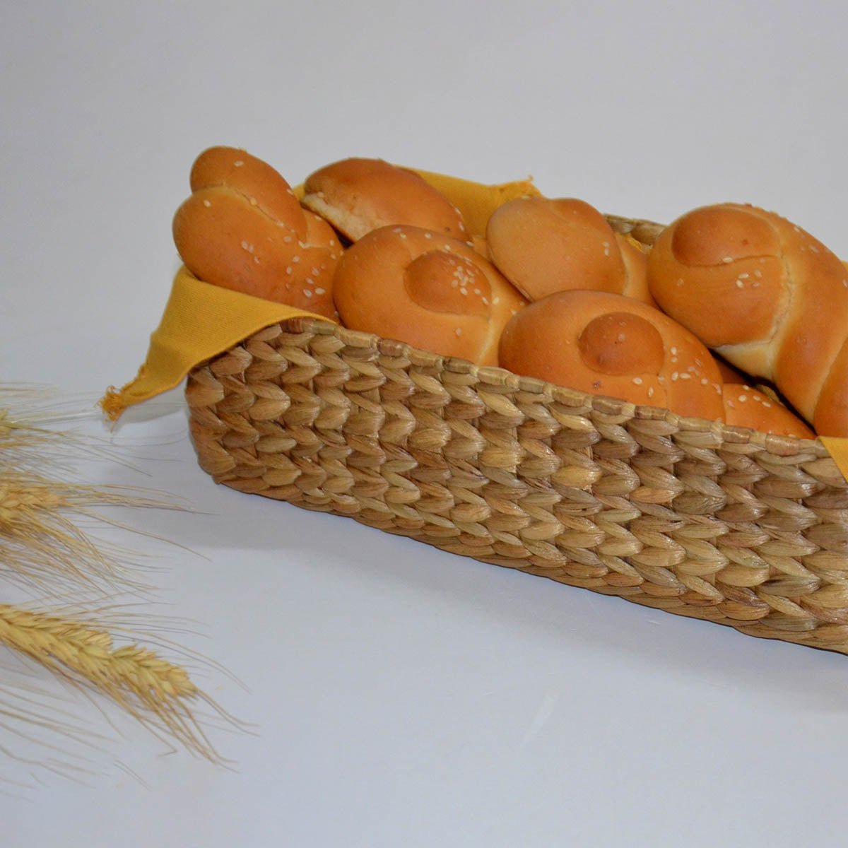 Water Hyacinth Rectangular Bread & Utility Basket – Baskets & Boxes on Brown Living™. SKU: WHUBAS016A. Img 10.