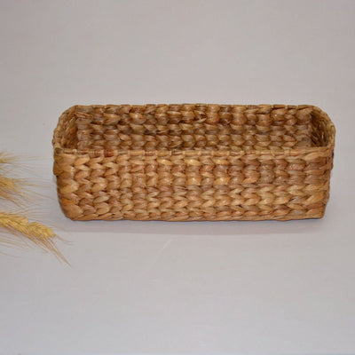 Water Hyacinth Rectangular Bread & Utility Basket – Baskets & Boxes on Brown Living™. SKU: WHUBAS016A. Img 9.