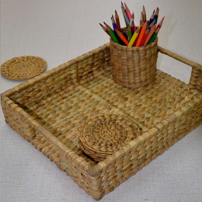 Water Hyacinth Rectangular Tray – Trays & Platters by DHARINI available on Brown Living™. . SKU: WHRTRA030A. Img 11.