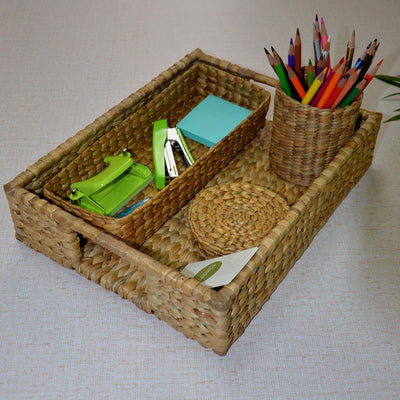 Water Hyacinth Rectangular Tray – Trays & Platters by DHARINI available on Brown Living™. . SKU: WHRTRA030A. Img 10.