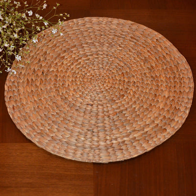 Water Hyacinth Round Natural Placemats - Set of 2 – Table Linens on Brown Living™. SKU: WHRMAT032AN. Img 4.