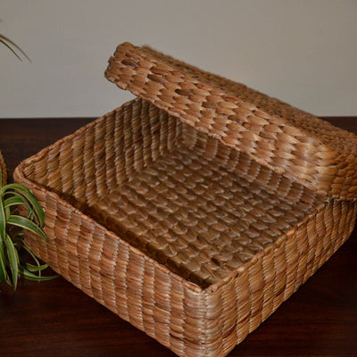 Water Hyacinth Square Gift & Utility Box – Baskets & Boxes on Brown Living™. SKU: WHSBOX028A. Img 5.