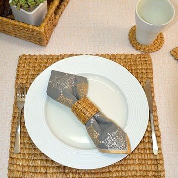 Water Hyacinth Square Placemats (Set of 2) – Table Linens on Brown Living™. SKU: WHSMAT034A. Img 4.