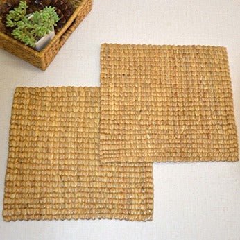 Water Hyacinth Square Placemats (Set of 2) – Table Linens on Brown Living™. SKU: WHSMAT034A. Img 1.