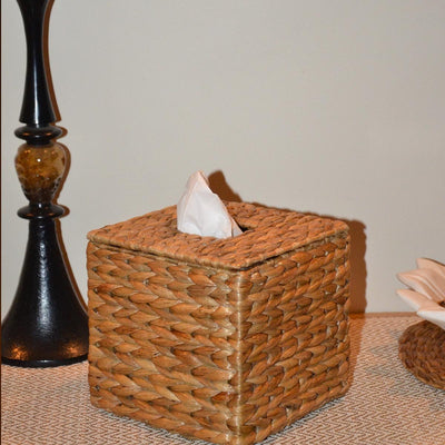 Water Hyacinth Tissue Box - Natural – Baskets & Boxes on Brown Living™. SKU: WHBOUT035A - n. Img 2.