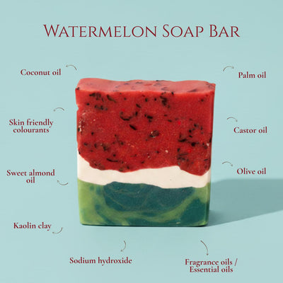Watermelon Soap Bar | For All Skin Types – Body Soap on Brown Living™. SKU: SS-37. Img 2.