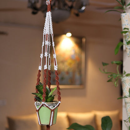 Web Macrame Plant Holder – Pots & Planters on Brown Living™. SKU: SAR125N. Img 7.