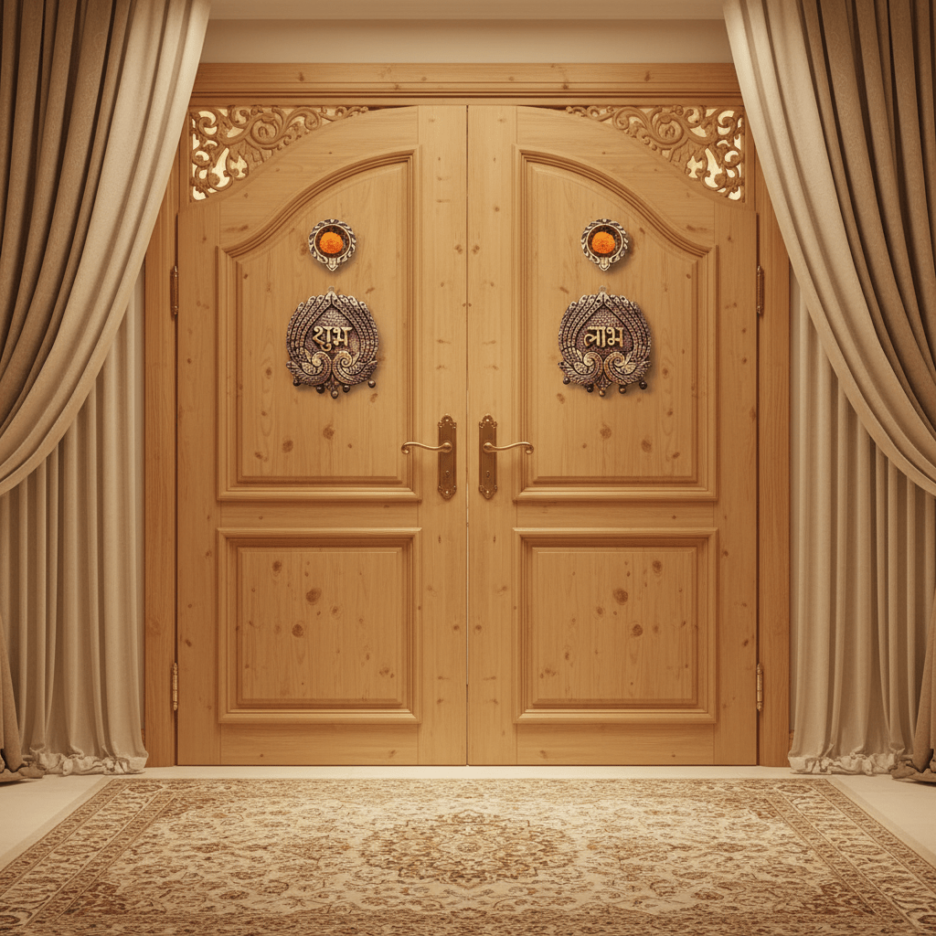 Welcome Subh Labh – Traditional Ethnic Decor – Home Decor on Brown Living™. SKU: D47. Img 3.