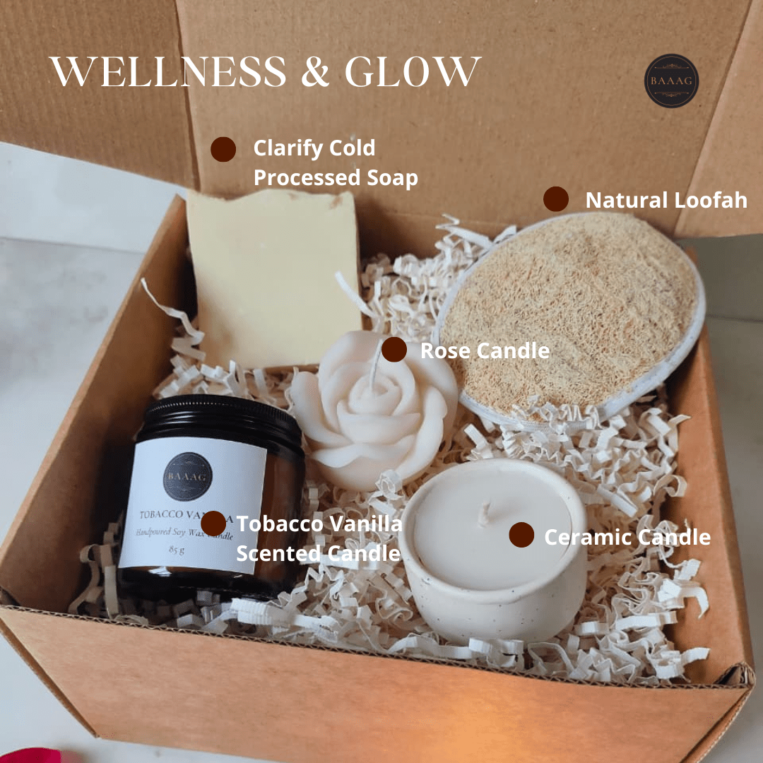 Wellness & Glow Gift Box | Natural Skincare & Self - Care Set – Gift Hampers on Brown Living™. SKU: WGGH01. Img 5.