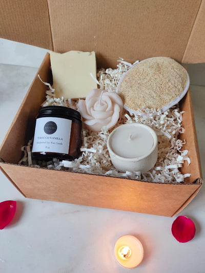 Wellness & Glow Gift Box | Natural Skincare & Self - Care Set – Gift Hampers on Brown Living™. SKU: WGGH01. Img 3.