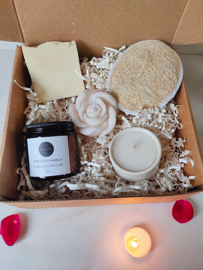 Wellness & Glow Gift Box | Natural Skincare & Self - Care Set – Gift Hampers on Brown Living™. SKU: WGGH01. Img 4.
