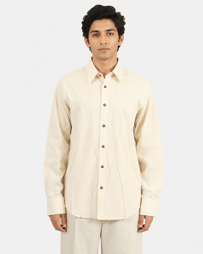 Wet Pleat Shirt – Contemporary Textured Shirt with Elegant Style – Womens Shirt on Brown Living™. SKU: ACB2026014. Img 5.