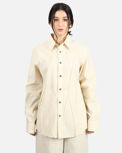 Wet Pleat Shirt – Contemporary Textured Shirt with Elegant Style – Womens Shirt on Brown Living™. SKU: ACB2026014. Img 4.