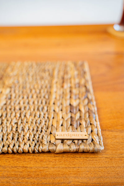 WH Dual Weave Placemat | Handwoven Natural Dining Table Mat (Set of 2) – Home Decor on Brown Living™. SKU: 814WM. Img 2.