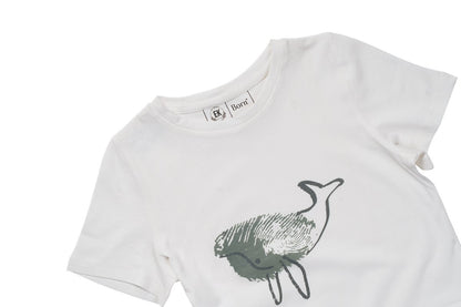 Whale by Human Nature Kids Unisex Organic Cotton T-shirt | White | Verified Sustainable by Brown Living™