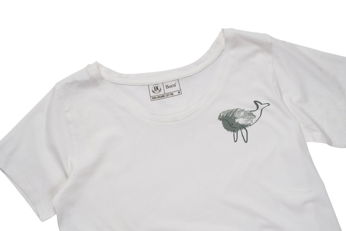 Whale by Human Nature Womens Organic Cotton T-shirt | White | Verified Sustainable by Brown Living™