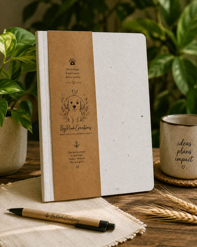 Wheat Straw Diary with Plantable Seed Cover – Notebooks & Notepads on Brown Living™. SKU: BRC-ECO-WSD-SPC-01. Img 1.