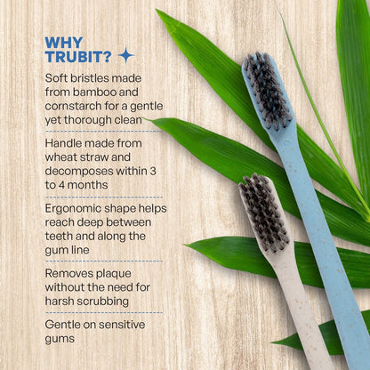 Wheat Straw Toothbrush – Eco - Friendly & Biodegradable Brush – Oral Care on Brown Living™. SKU: 11009N. Img 4.
