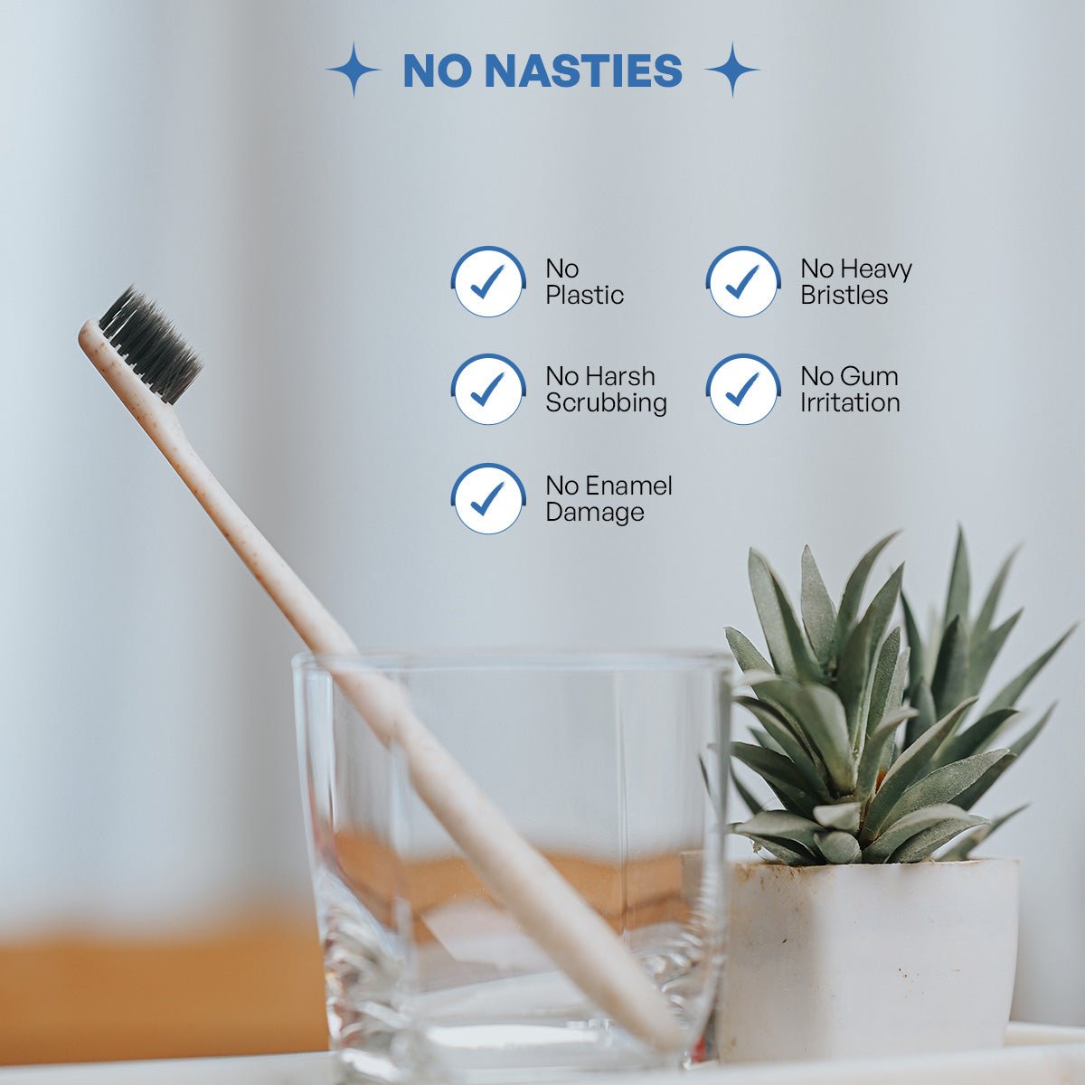 Wheat Straw Toothbrush – Eco - Friendly & Biodegradable Brush – Oral Care on Brown Living™. SKU: 11009N. Img 6.