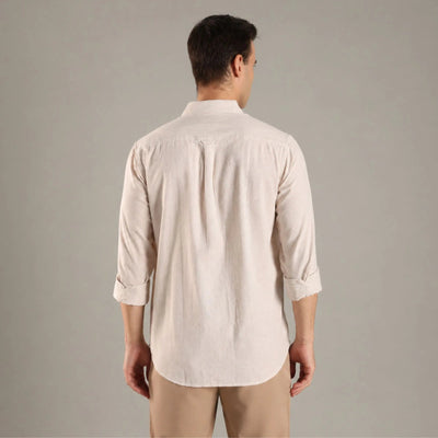Wheat Stripe Organic Cotton Full Sleeve Men’s Shirt – Mens Shirt on Brown Living™. SKU: CS-BG-F-S. Img 5.