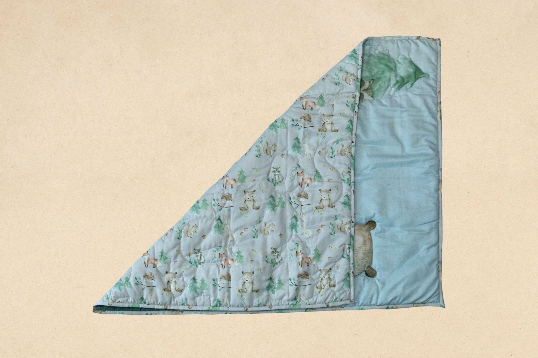 Whimsical Woods Quilt Soft Kids Bedding Blanket – Play Mats on Brown Living™. SKU: QLTWOODLAND. Img 2.