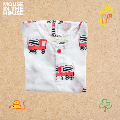 Whirly Cement Mixer - Unisex Kids Cotton Nightwear – Kids Pyjamas on Brown Living™. SKU: MITHNW-022-1. Img 9.
