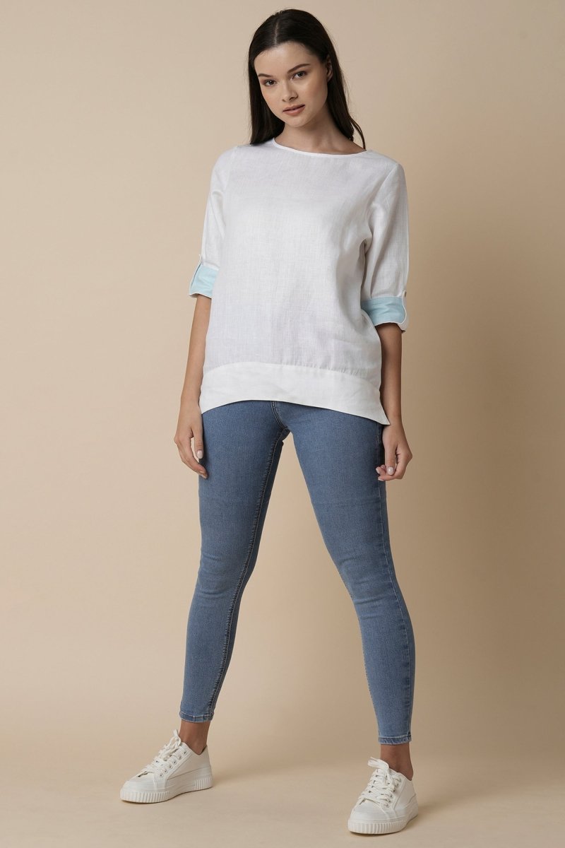 Whisper Top - White - 100% Hemp | Verified Sustainable Womens Shirt on Brown Living™