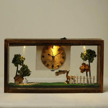 Whispering Woods Desk Clock | Handcrafted Wooden Home Decor Clock – Home Decor on Brown Living™. SKU: CL-WW. Img 4.