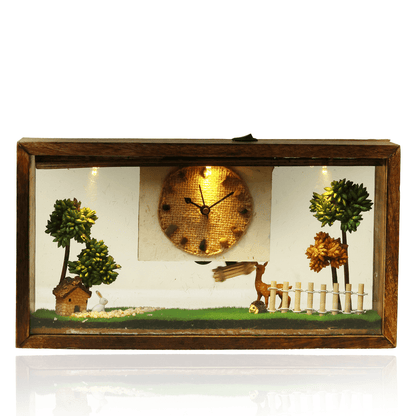 Whispering Woods Desk Clock | Handcrafted Wooden Home Decor Clock – Home Decor on Brown Living™. SKU: CL-WW. Img 2.