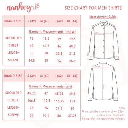 White Cotton Shirt with Mini Sailboats Embroidery – Men Shirt on Brown Living™. SKU: NANMS001EMB053 - S39. Img 5.
