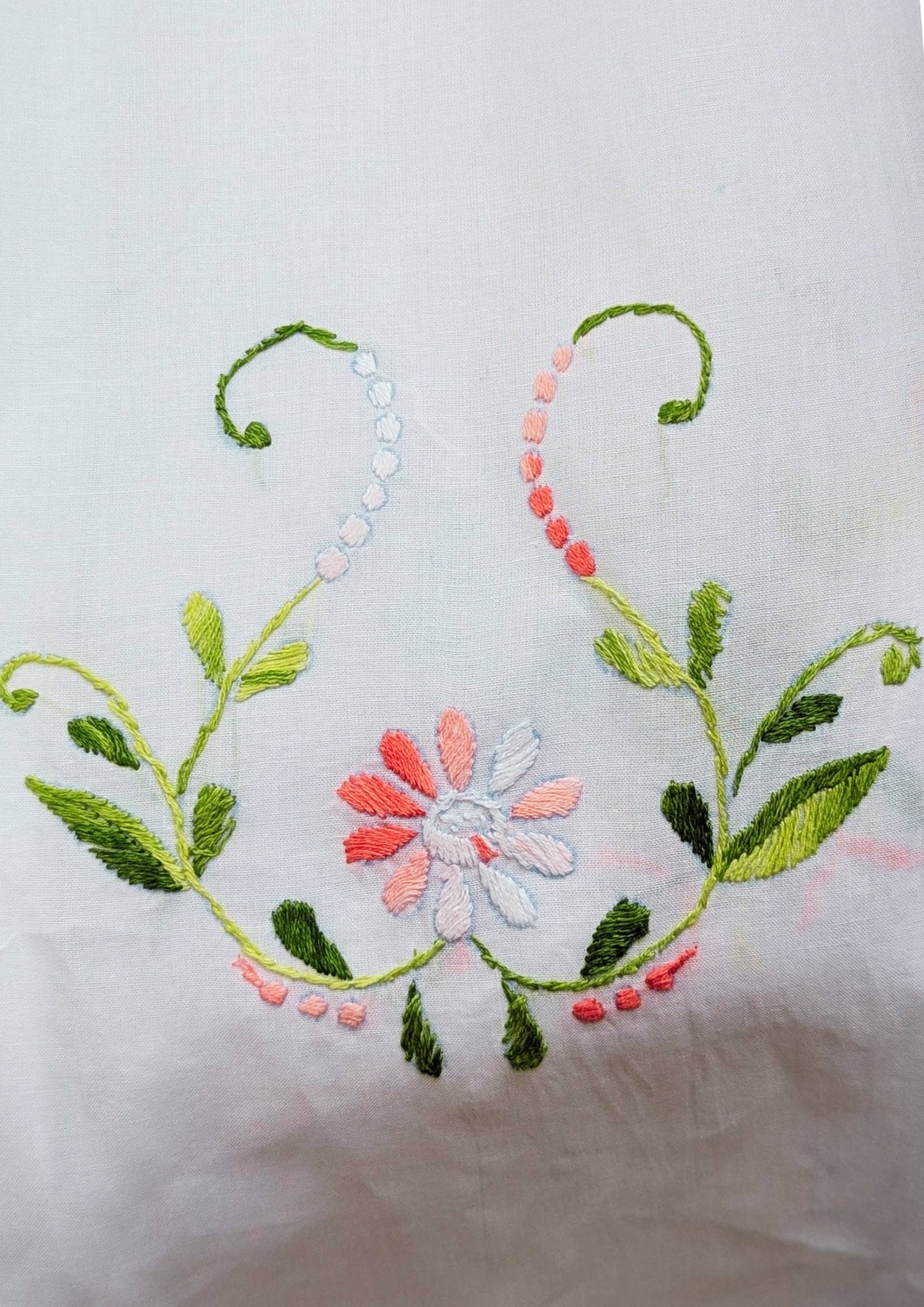 White Floral Bengal Hand Embroidery Semi Sheer Curtain – Home Decor on Brown Living™. SKU: INBCW01. Img 10.