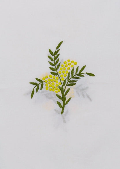 White Floral Bengal Hand Embroidery Semi Sheer Curtain – Home Decor on Brown Living™. SKU: INBCW01. Img 6.