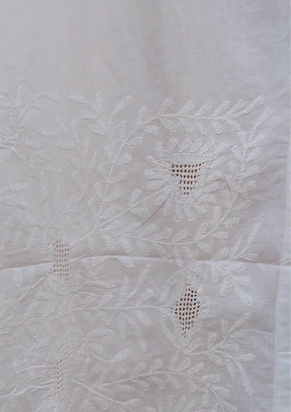 White Floral Bengal Hand Embroidery Semi Sheer Curtain – Home Decor on Brown Living™. SKU: INBCW03. Img 18.