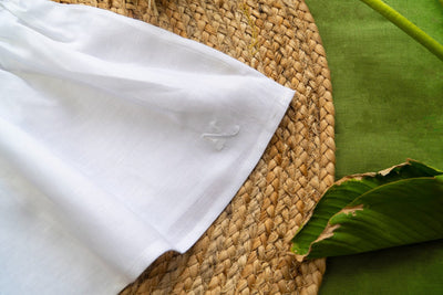 White Forest Hemp Baby Frock Soft Eco Friendly Kids Dress – Kids Frocks & Dresses on Brown Living™. SKU: ARN0010-3. Img 3.