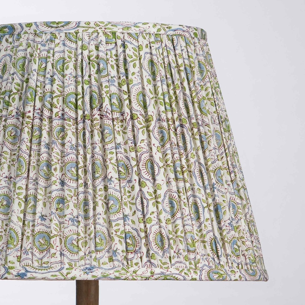 White Green Block Print Empire Lampshade – Lamps & Lighting on Brown Living™. SKU: IHLS0021 - S. Img 5.