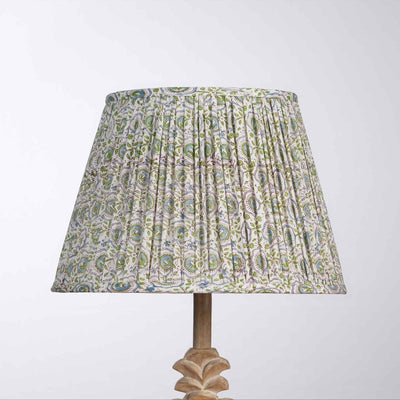 White Green Block Print Empire Lampshade – Lamps & Lighting on Brown Living™. SKU: IHLS0021 - S. Img 3.