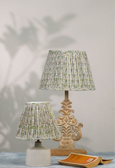 White Green Block Print Empire Lampshade – Lamps & Lighting by Inara Home available on Brown Living™. L . SKU: IHLS0021 - L. Img 5.